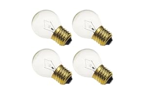 Jslinter 40 watt Appliance Oven Light Bulb - High Temp - 120v Clear - 415 Lumens - E26/E27 Medium Brass Base - G45 4-Pack