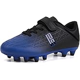 brooman Kids Firm Ground Soccer Cleats Boys Girls Athletic Outdoor Football Shoes