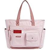 BAGSMART Small Tote Bag for Women, Lightweight Zippered Travel Handbag Casual Purse for Work