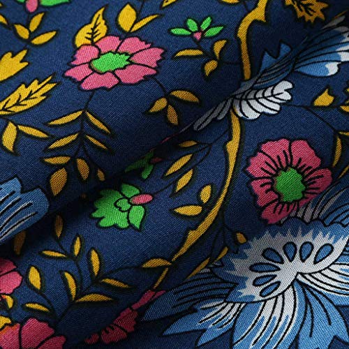CCatyam Plus Size Dress for Women, Sleeveless V Neck Boho Print Backless Sexy Loose Mini Beach Fashion Blue