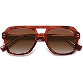 SOJOS Retro Thick Polarized Aviator Sunglasses for Women Men, Large Trendy Bold Square Pilot Shades SJ2385