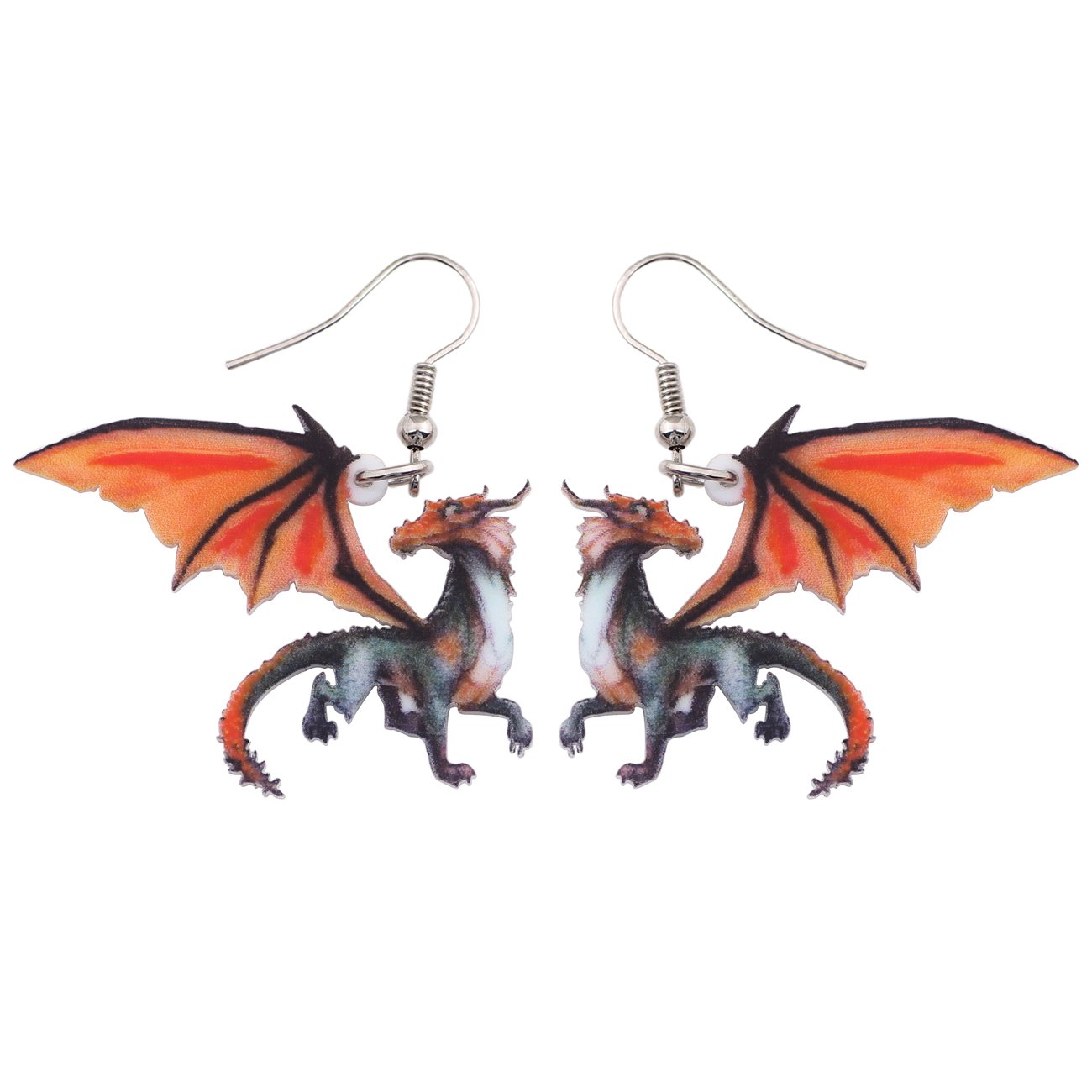 NEWEI Acrylic Dragon Earrings Dangle for Women Girls Dragon Gift Jewelry Charms (Multicolor)