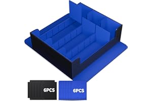 tombert Premium Card Storage Box for MTG PTCG, Large Capacity with 6 Dividers and 6 Insertable Cards, 2400+ PU Leather Commander Card Deck Case, Magnetic Closure Card Holder (Black&blue)