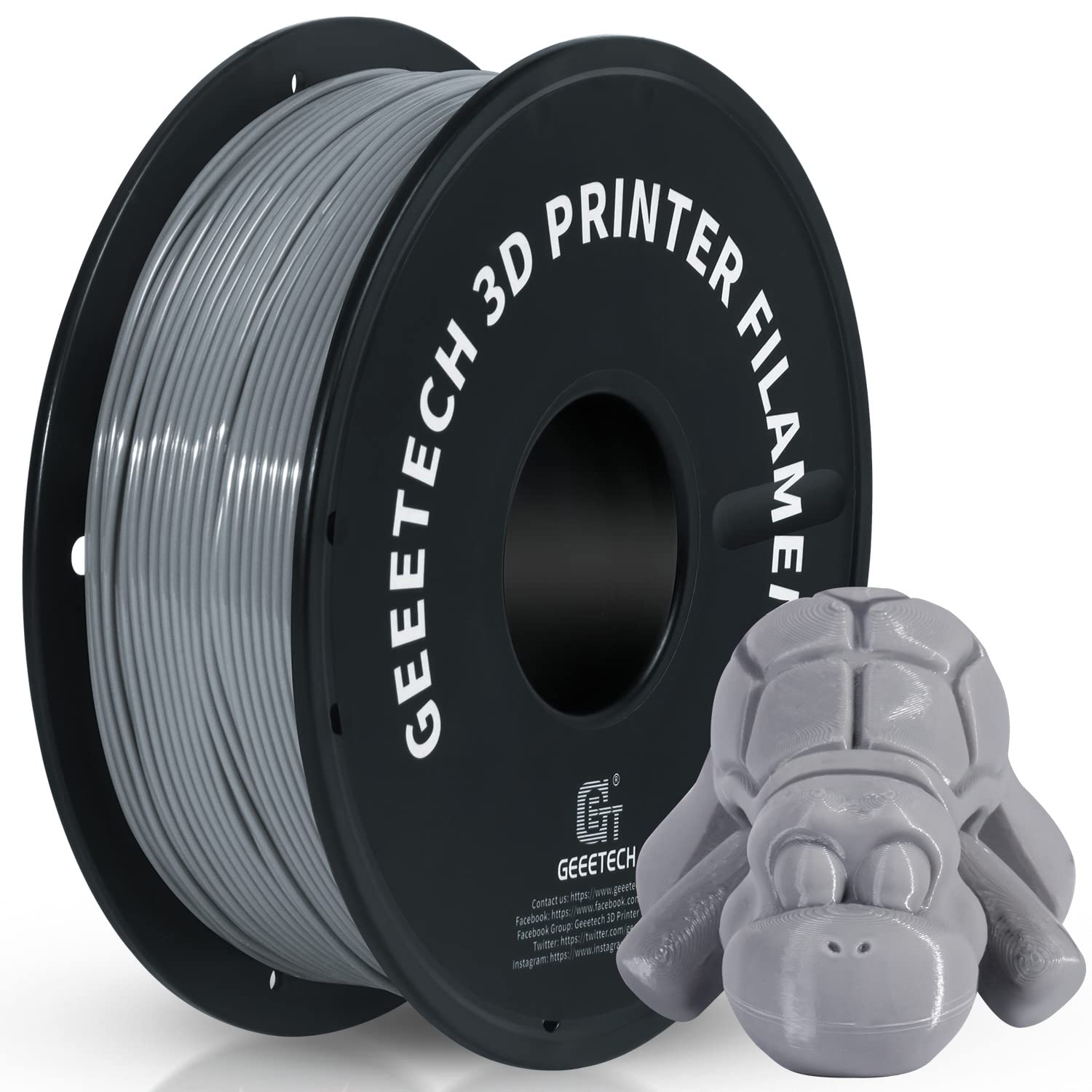 GEEETECH Filament 1.75mm, 3D Printer Filament, Filament 3D Printing Materials for 3D Printer, TPU 0.5KG Grey