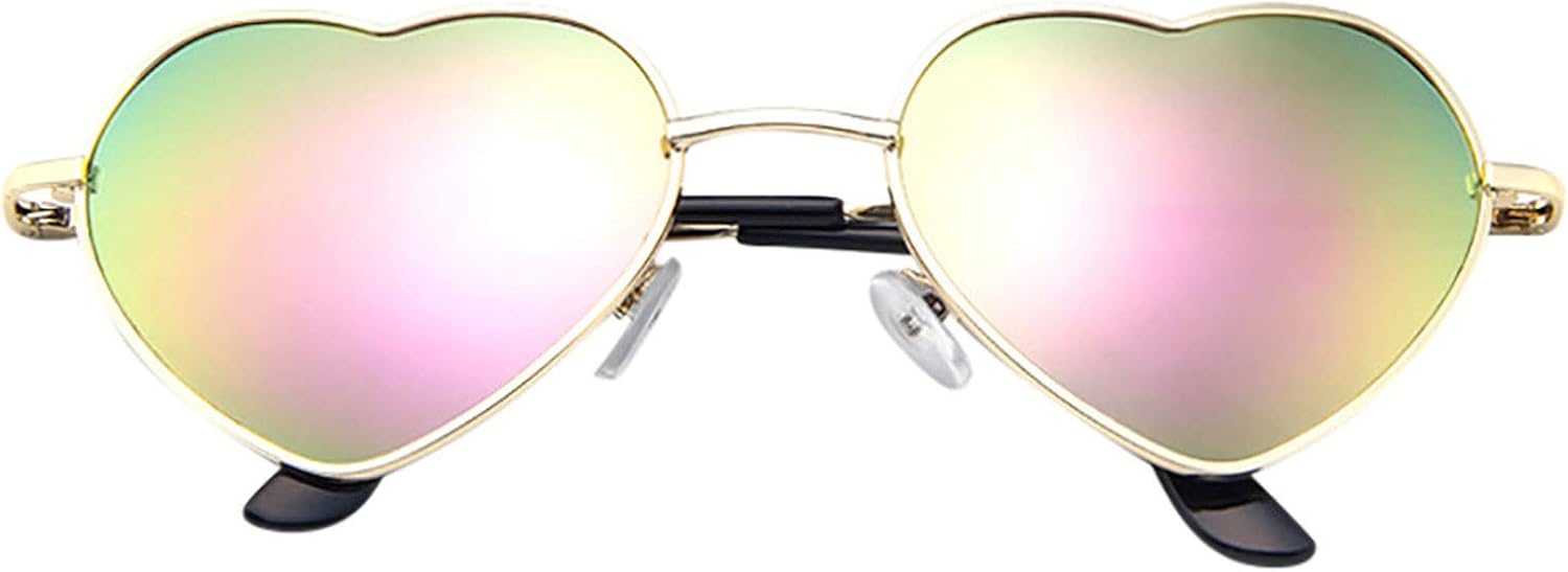 de soleil en forme de cœur avec cadre en métal pour homme et femme Multicolore