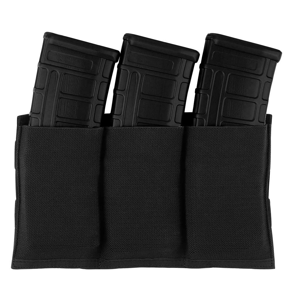 KRYDEX Tactical Molle M4 M16 Triple Magazine Pouch Speed Mag Holder Black