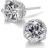 ADAIER Hypoallergenic Cubic Zirconia Stud Earrings for Women & Men 24K Gold Plated Sterling Silver Post, CZ Simulated Diamond Halo Studs Sensitive Ear Friendly Gift (ED-31)