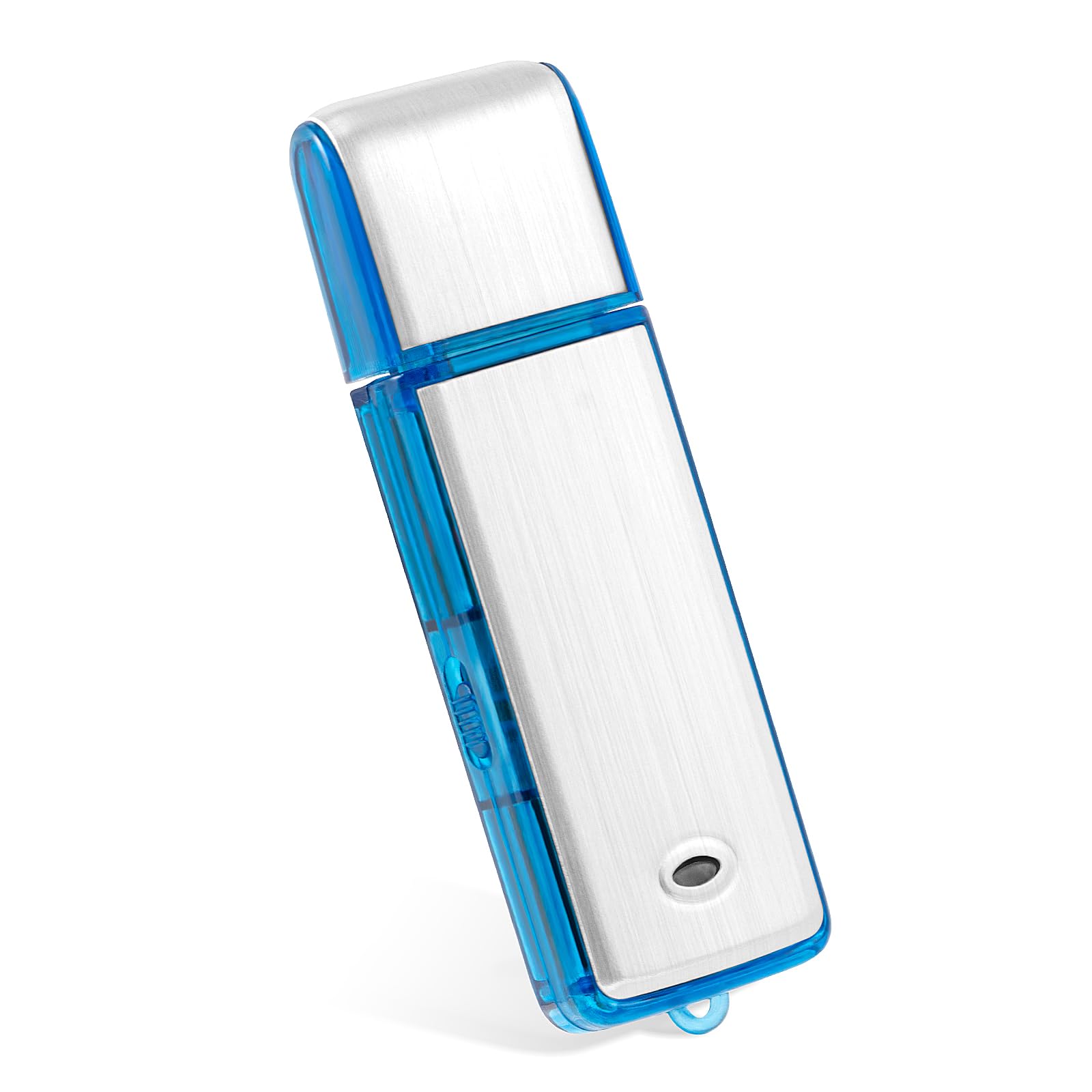 Helterfolg 8GB Dictaphone, Voice Activated Tape Recorder with Noise Reduction, USB Rechargeable Metal Case Digital Recorder for Lectures Meetings (Gray with Blue Border)