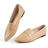 MUSSHOE Pointed Toe Women Flats:Slip-on Loafers Shoes:Comfortable Dressy Casual Business Office Ballet Flats for Working Women Aged 25-45 All Seasons