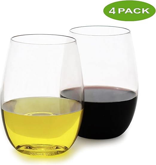 Amazon Com Fullerlife Unbreakable Stemless Wine Glasses Ultra