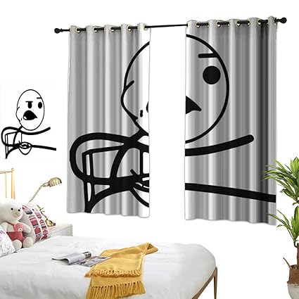 Amazon Com Lightly Lace Curtains Humor Funny Stickman On The