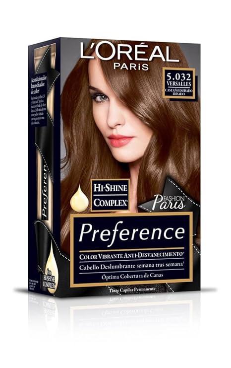 Tinte Para Cabello Permanente Preference Loréal Paris 5032 Castaño Dorado Violeta