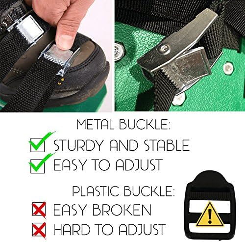 Aerator Lawn Shoes Sandals Set - 4 Adjustable Straps with Metal Buckles for Heavy Duty Work - Spiked Shoes for Grass Aerating Lawn Soil Garden from ZIAN