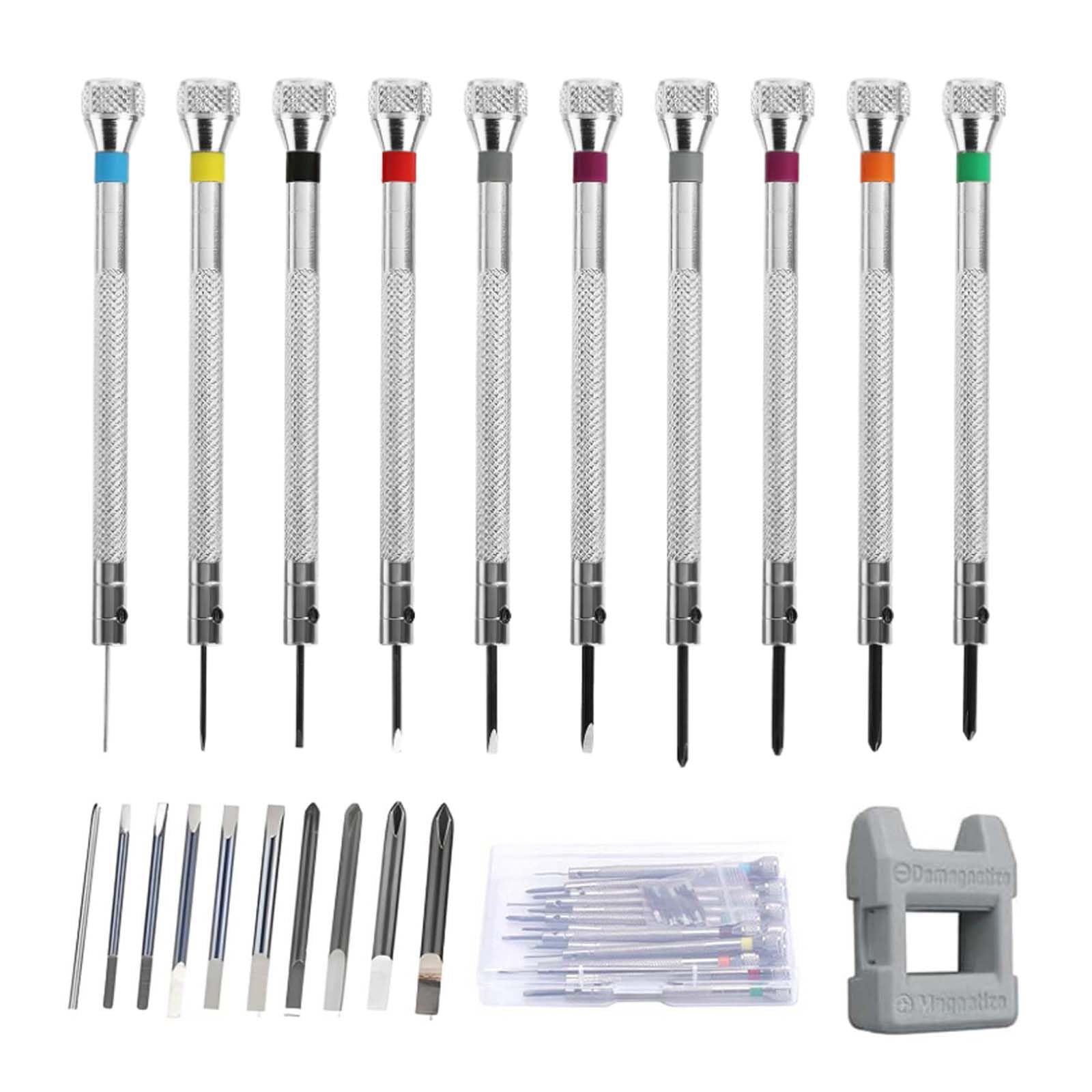 GIONAR 21Pcs Watch Screwdriver Set,0.6-1.6 mm Precision Screwdriver Kit, Small Screw Driver Set for Watch Repair, Jewelers Tools, Micro Screwdrivers with Storage Case