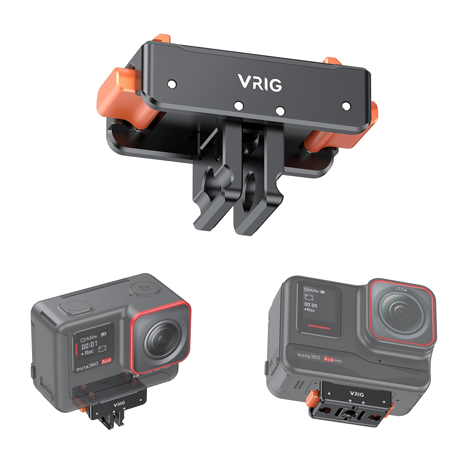 VRIG Express VRIG Ace Pro Quick Release Mount,Snap-On Magnetic 2 Prong Mount and 1/4 Thread Mount for Insta360 Ace Pro / Insta360 Ace