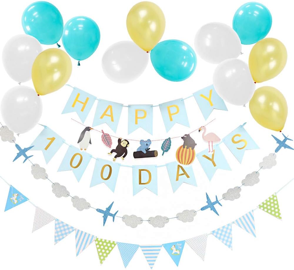 Amazon Co Jp Easy Joy お食い初め 100日お祝い飾り付けセット ブルー ホームパーティー 受付飾り 装飾 写真背景 ウオールデコレーション おもちゃ