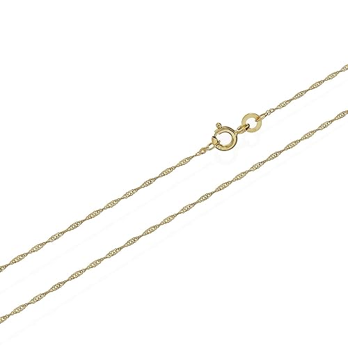 NKlaus Singapur Kette 333er Gold Kette gedreht 3725, 50 cm lang, 1,2 gr. 1,2 mm Breit