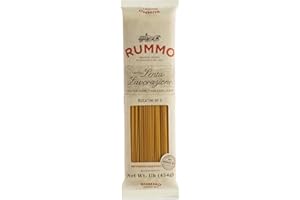 Rummo Bucatini Pasta N.6 - Bucatini Pasta Noodles, Dry Pasta, Durum Wheat Semolina Pasta, Bronze Cut, Imported from Italy - 16 Ounce (Pack of 1)