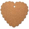 LWR CRAFTS 100 Hang Tags Scalloped Heart with Jute Twines 100ft (2 1/2" x 2 3/8", Kraft)