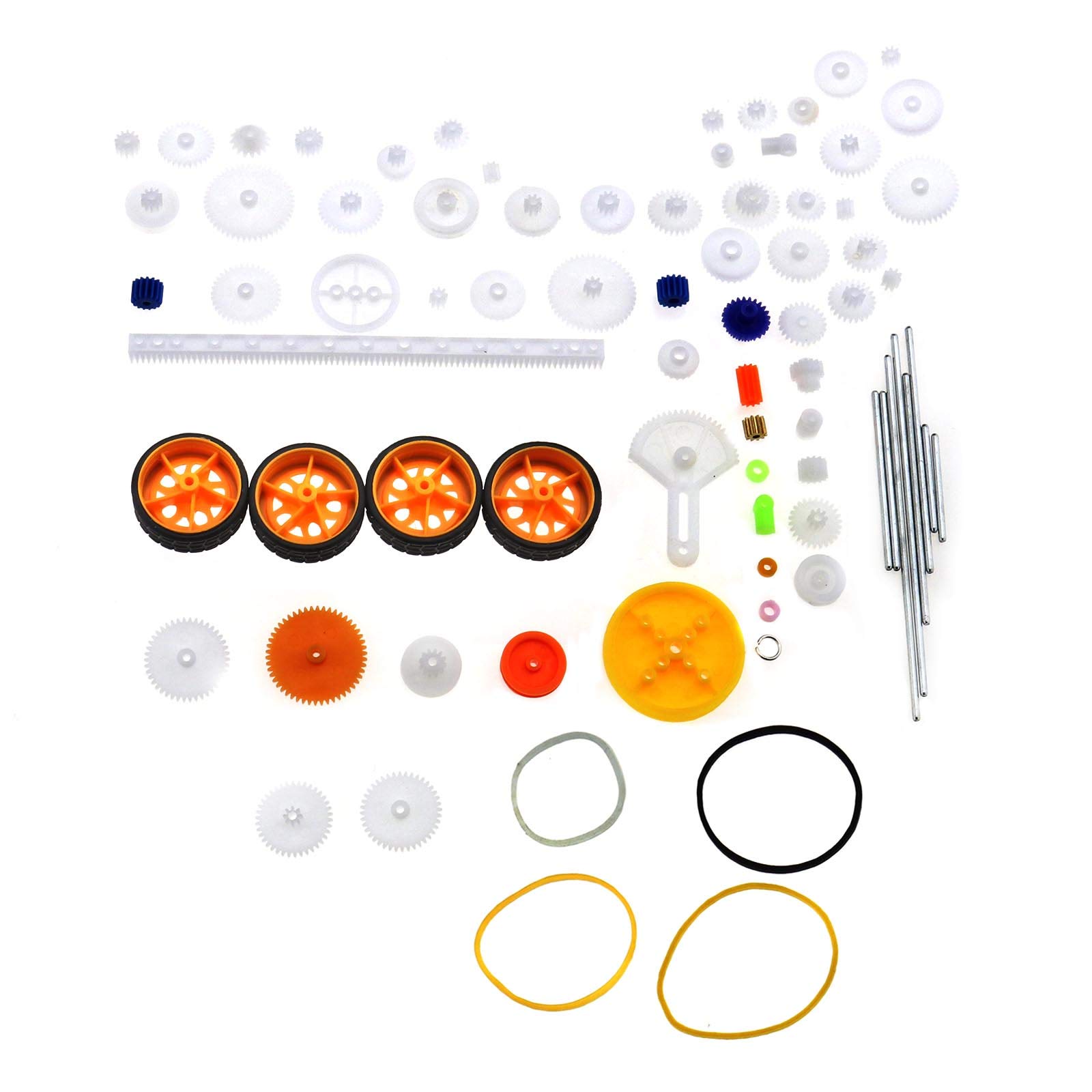 Create idea 78Pcs Toy Car Gear Axle Belt Plastic Package Model Accessories Set DIY RC Airplane Robot Project Assorted