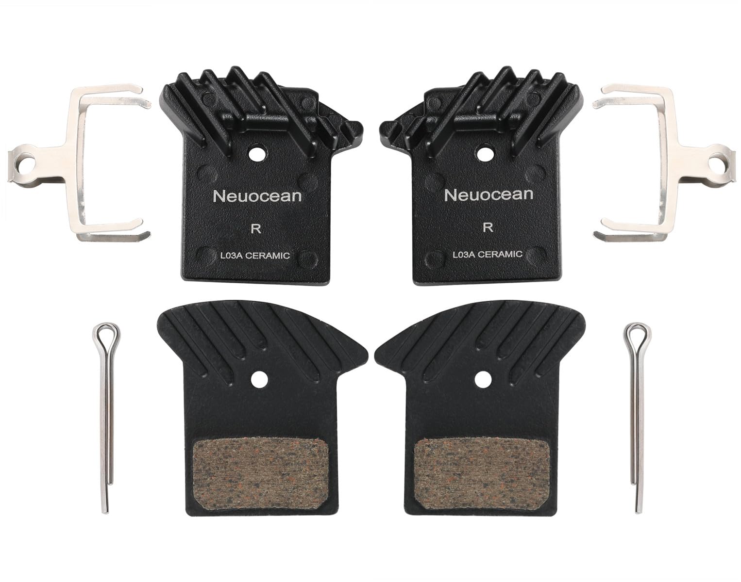 2Pair Hydraulic Disc Brake Pads With Cooling Fin, Ceramic Bicycle Brake Pads For SRAM XO XX Avid Elixir 1 3 5 7 9 R CR ER DB1 DB3 DB5 and NUTT oil brake