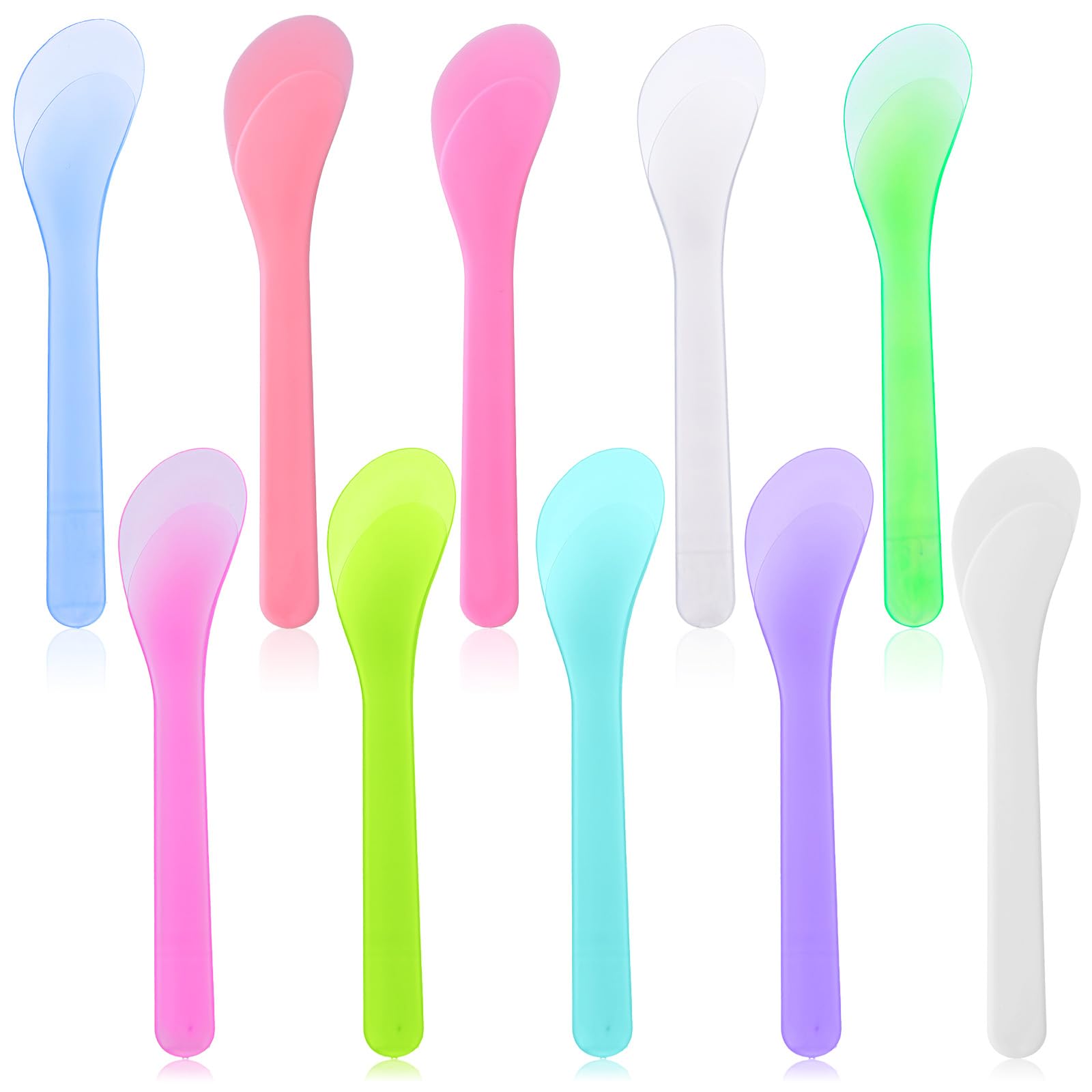 Photo 1 of 10 PCS 5inch Makeup Scoops, 10 Color Plastic Beauty Spoon Face Mask Plastic Spoon Reusable Cosmetic Dig Scoop Spatula Mask Tip, Masks Mixing Spoons Reusable FacialSkin Care Tools for DIY Facemask