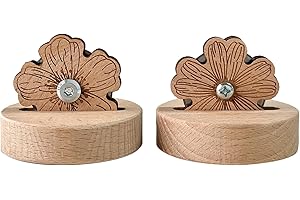 YUSHEN 2Pcs Thread Cutter Blade Tools for Sewing with Unique Flower Shape Wooden Solid Sewing Cutter