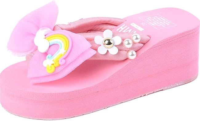 rainbow wedge thong sandal