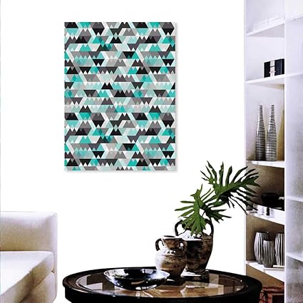 Amazon Com Grey Turquoise Wall Art Canvas Prints Futuristic