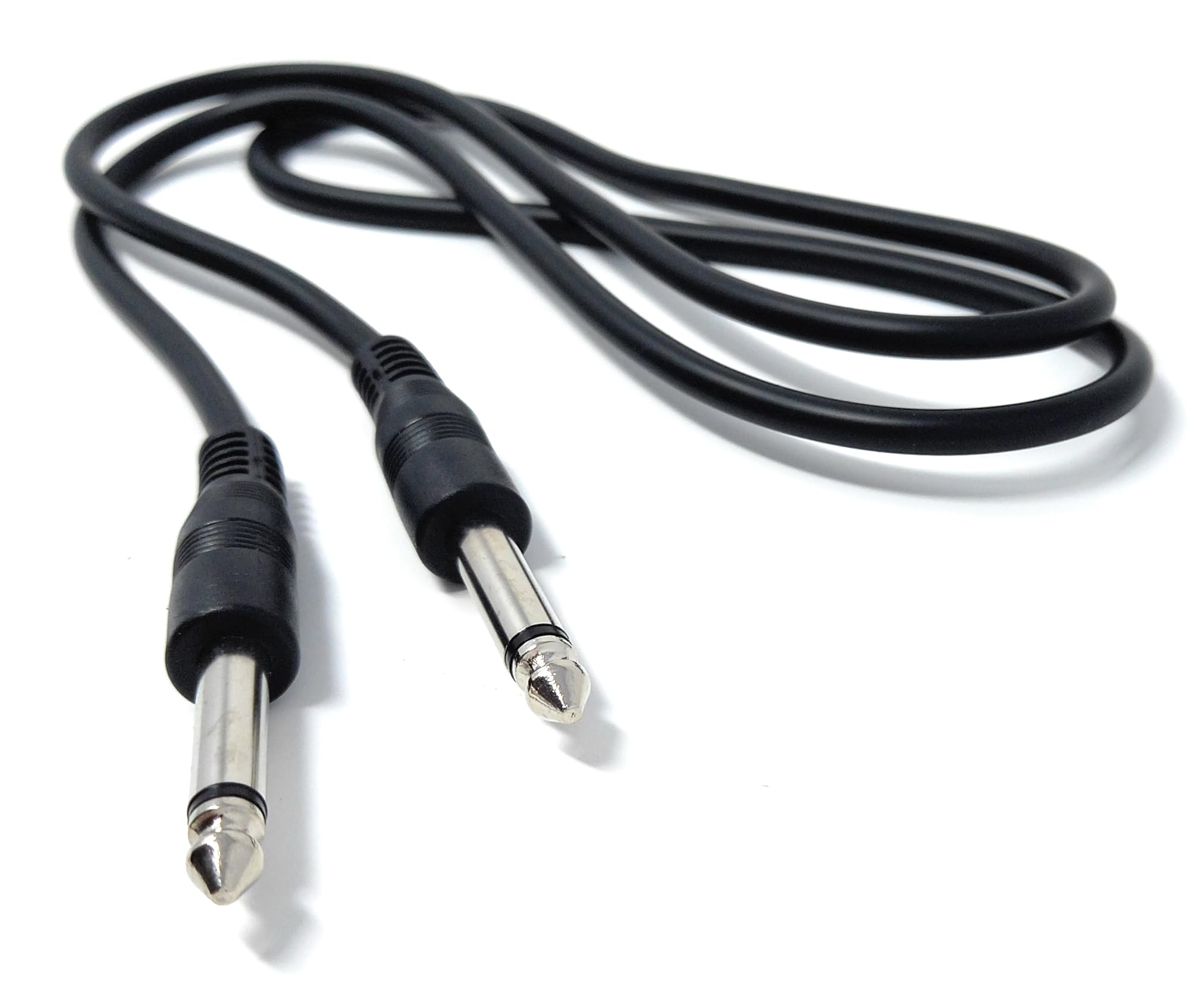 DRUT 1m 6.35mm 1/4" TS Mono Jack to Jack Plug Lead for Guitar, Amplifiers, Music Instruments, Speakers, Microphone Cable Straight Ends, Black 3.3ft