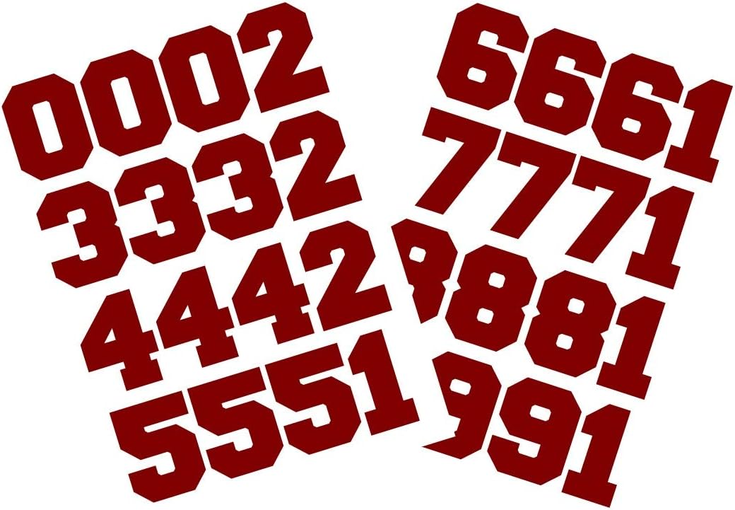Chalkallaboutit Sports Helmet Numbers 1.5" Baseball, Hockey, Football and Lacrosse