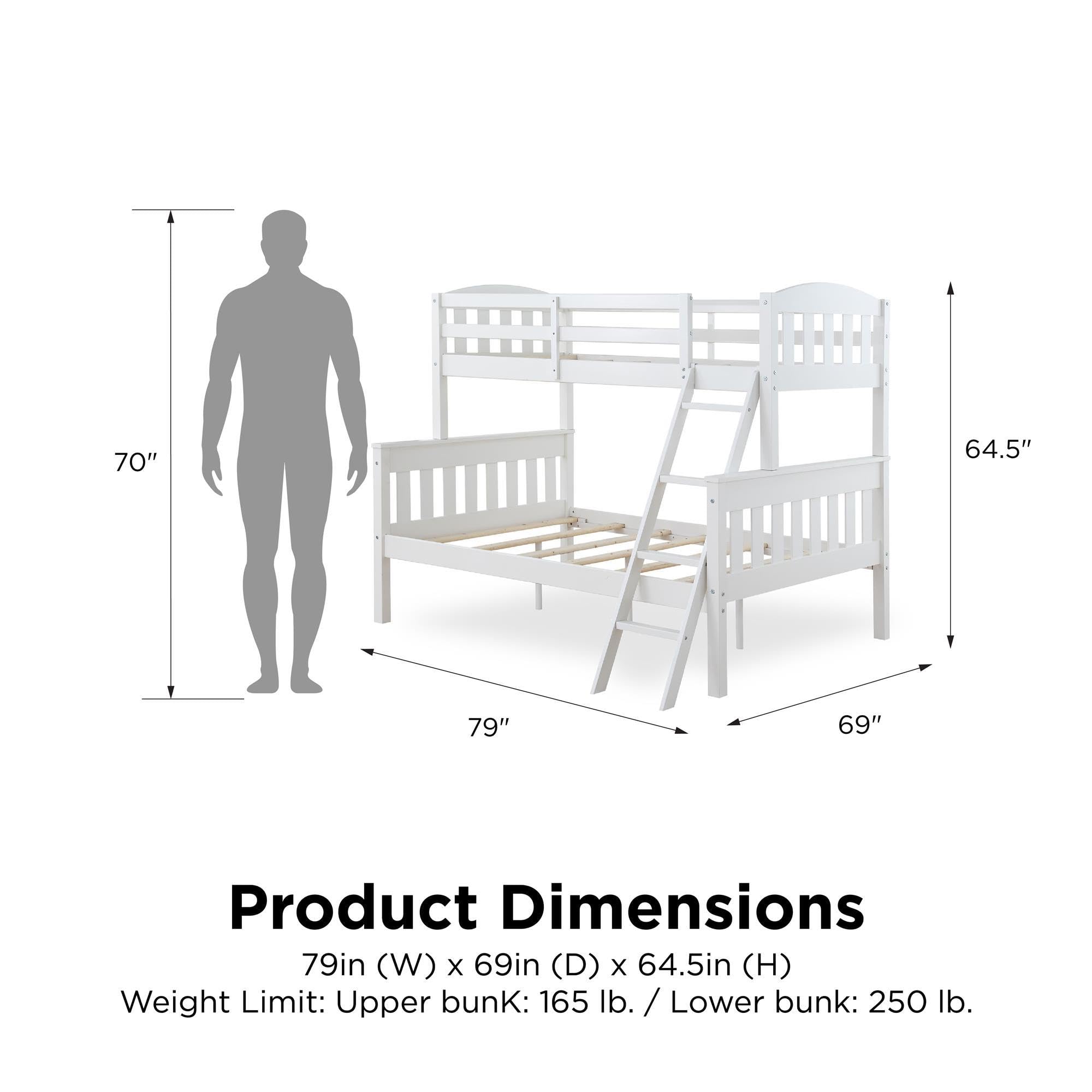 Stackable Bed Ladder Mua DHP Airlie Convertible Wood Bunk Bed, Stackable and Detachable Bed ...