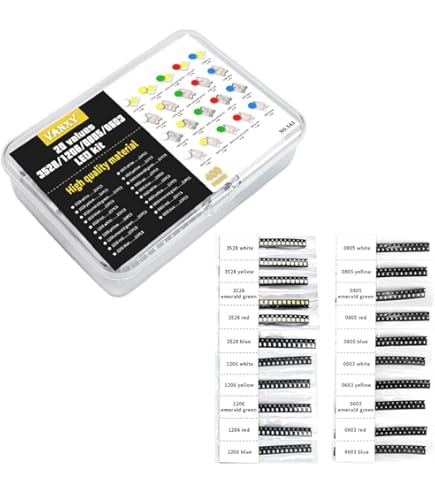 Bộ 100 chip đèn led diode 1206 smd đỏ vàng xanh dương xanh lá trắng