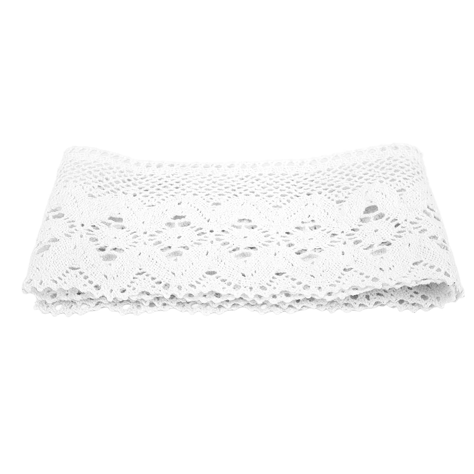 Lace Ribbon, 10 Yards Lace Trim Ribbon White 10cm Wide Cotton Trim Vintage Ribbons Cotton Crochet Floral Decoration for DIY Crafts