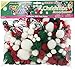 Pepperell Assorted Pom Poms, Christmas, 300 Per Package