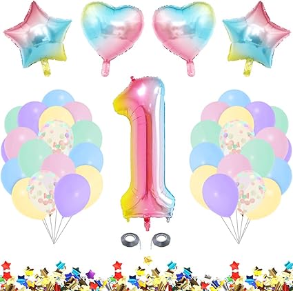 Mmtx Globos De Cumpleanos 1 Ano Fiesta Cumpleanos Nina 1 Ano Decoracion Cumpleanos 1 Ano Con Globos Pastel Globos Confeti Aluminio Globo Numeros Para Nina Decoracion Fiestas Bautizo Bebe Amazon Es Hogar