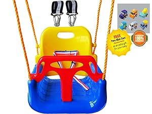 Littlefun 3-in-1 Infant to Teenage Detachable Upgrade Version Swing Set for Home Garden Patio Indoors Outdoors Play(Blue Chair+Swing Hanging Kit)