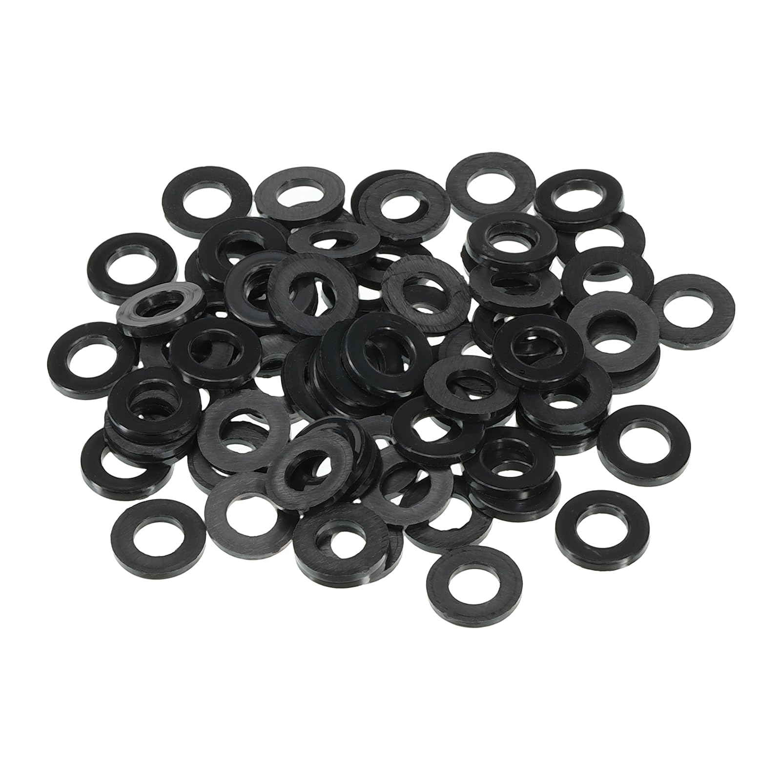 PATIKIL M6 Nylon Flat Washer, 150 Pack 6mm ID 12mm OD 1.5mm Thick Sealing Spacer Gasket Ring for Faucet Pipe Water Hose Fastener Bolt, Black