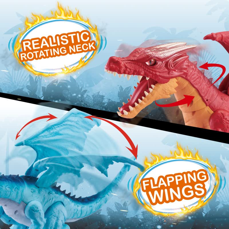 ROBO ALIVE Ferocious Roaring Dragon Battery-Powered Robotic Toy by Zuru (Red)