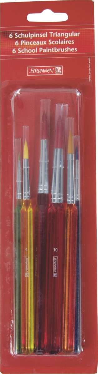 Brunnen 1048932 School Paintbrush Set Triangular 0, 2, 4, 6, 8, 10