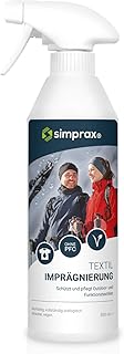 simprax® Textil Spray-On Imprägnierspray 500ml Imprägnierung Imprägniermittel Funktionstextilien Outdoortextilien Gore-Tex Sympatex Softshell