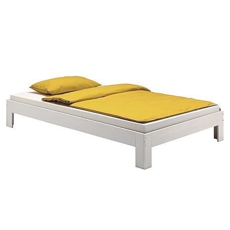 IDIMEX Futonbett Einzelbett Thomas 90 x 200 cm Kiefer massiv weiß lackiert