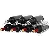 Bmrewax Wine Rack Countertop, Wine Rack for Inside Cabinet, Acrylic Wine Holder, Wavy Wine Bottle Holder for Cabinet Pantry Home Kitchen (2 Tiers - 7 Bottles)