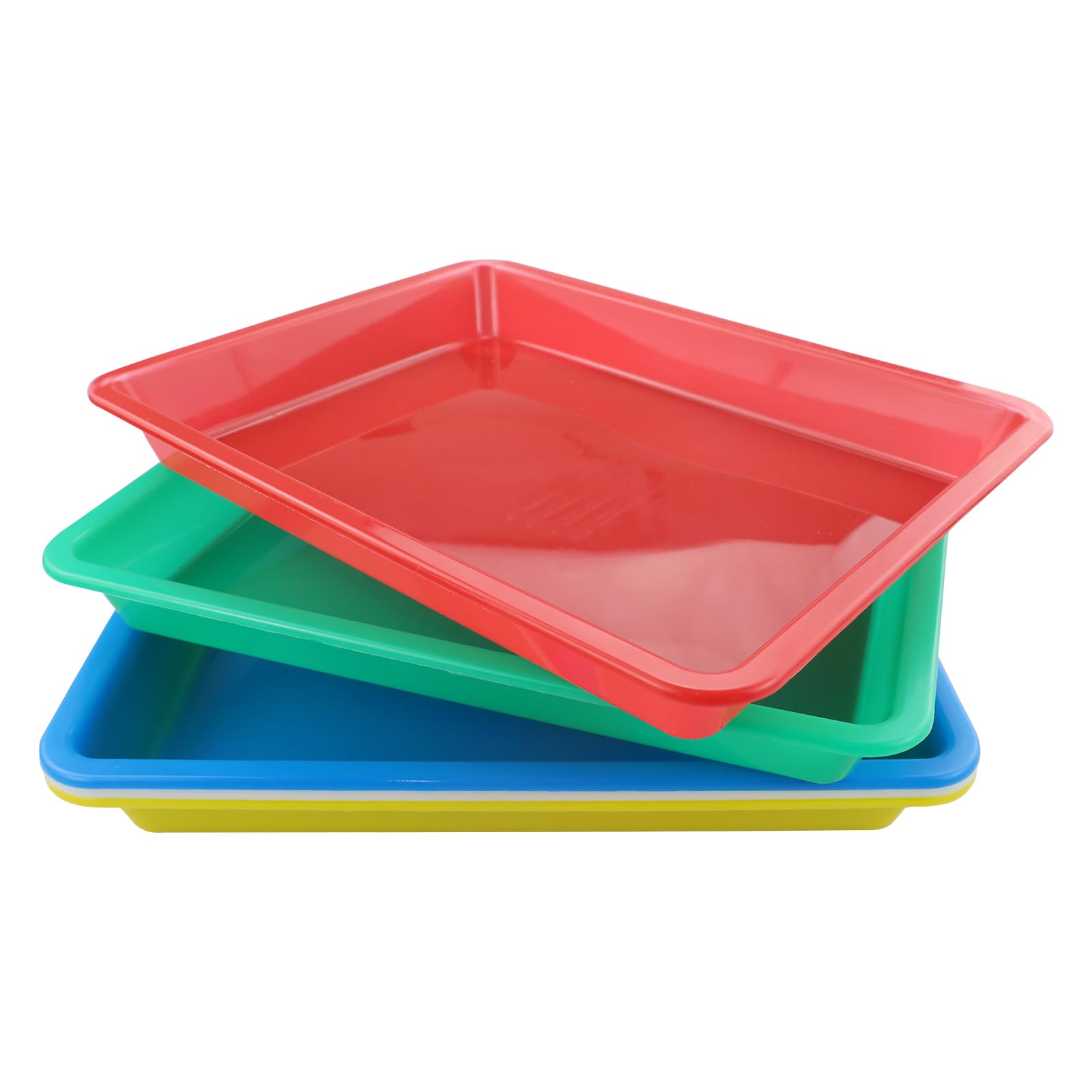 5 Pcs Plastic Anti-Slip Multicolour Play Trays - Art & Crafts Organizer for School, Home, Painting & DIY Projects (28 x 21 x 3cm)
