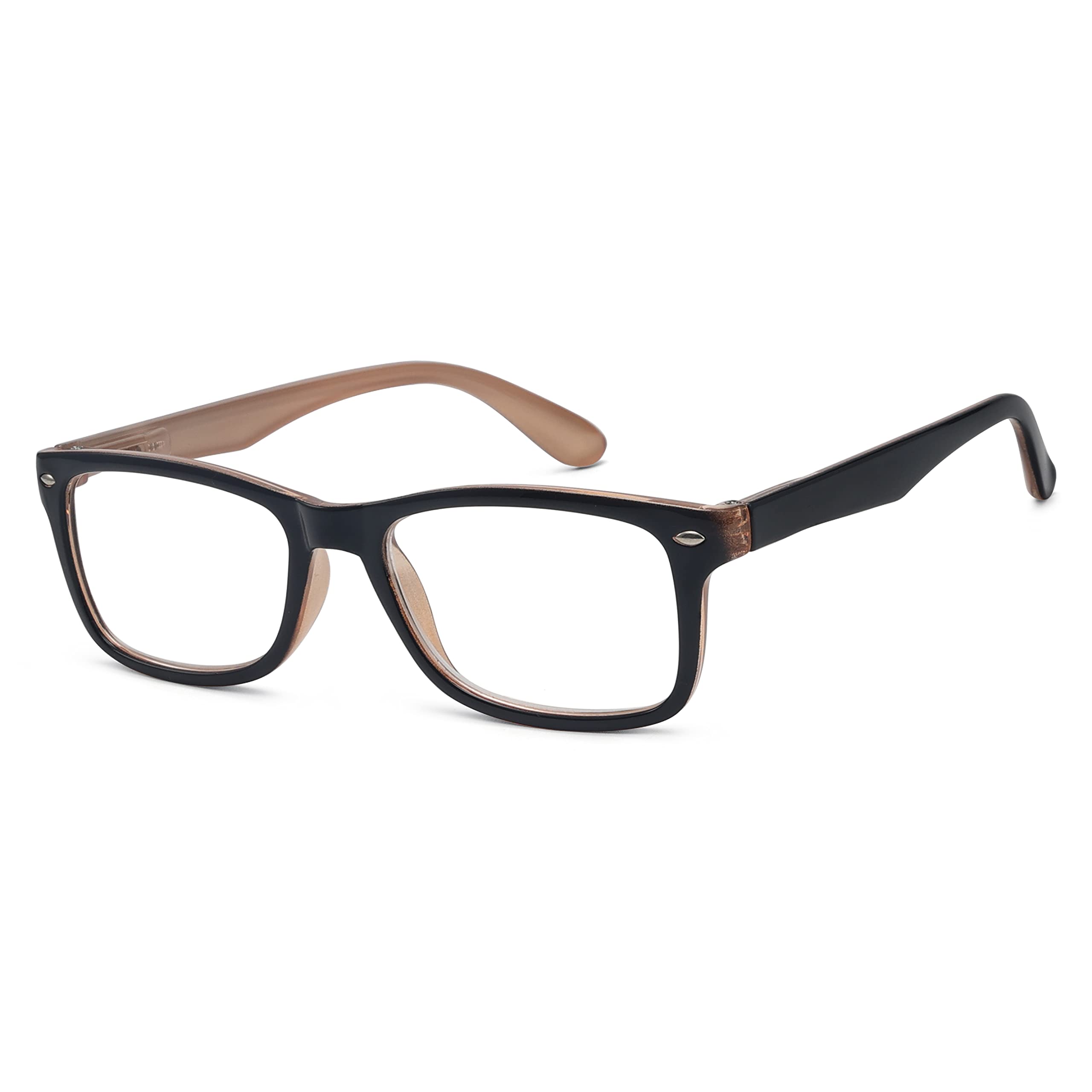 Eyekepper Classic Vintage Style Reading Glasses, Black-Brown +0.75