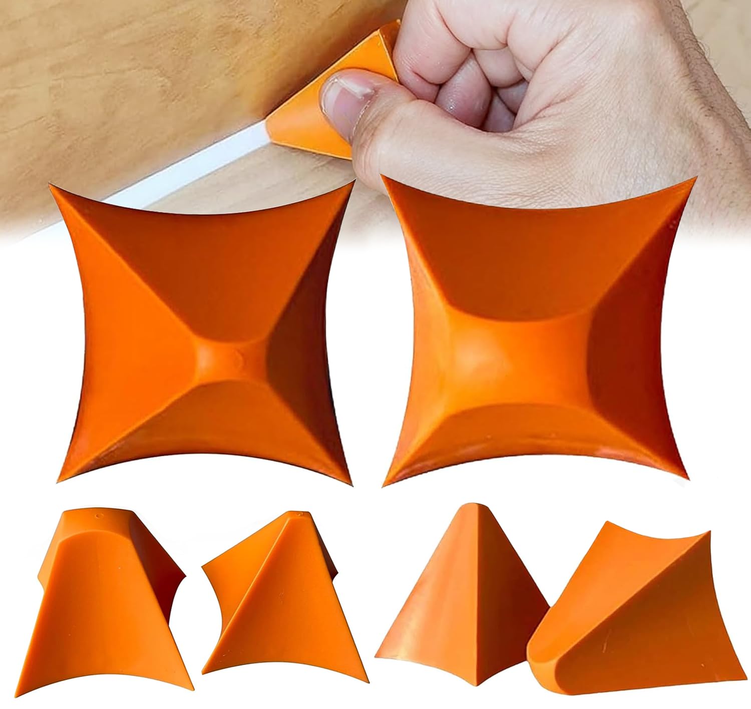 Silicone Seam Tool, 4PCS Silicone Caulking Tool, Reusable Silicone Smoothing Applicator Tool for Kitchen/Bathroom, Silicone Sealant Finishing 4/6/10/16mm Calking Tool Wall Joint, Floor