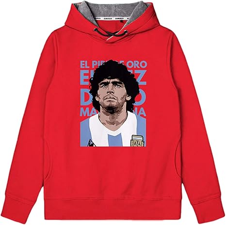 Amazon Co Jp マラドーナフード付きセーター男性と女性アルゼンチンスター記念シャツジャケット 赤 M ホーム キッチン