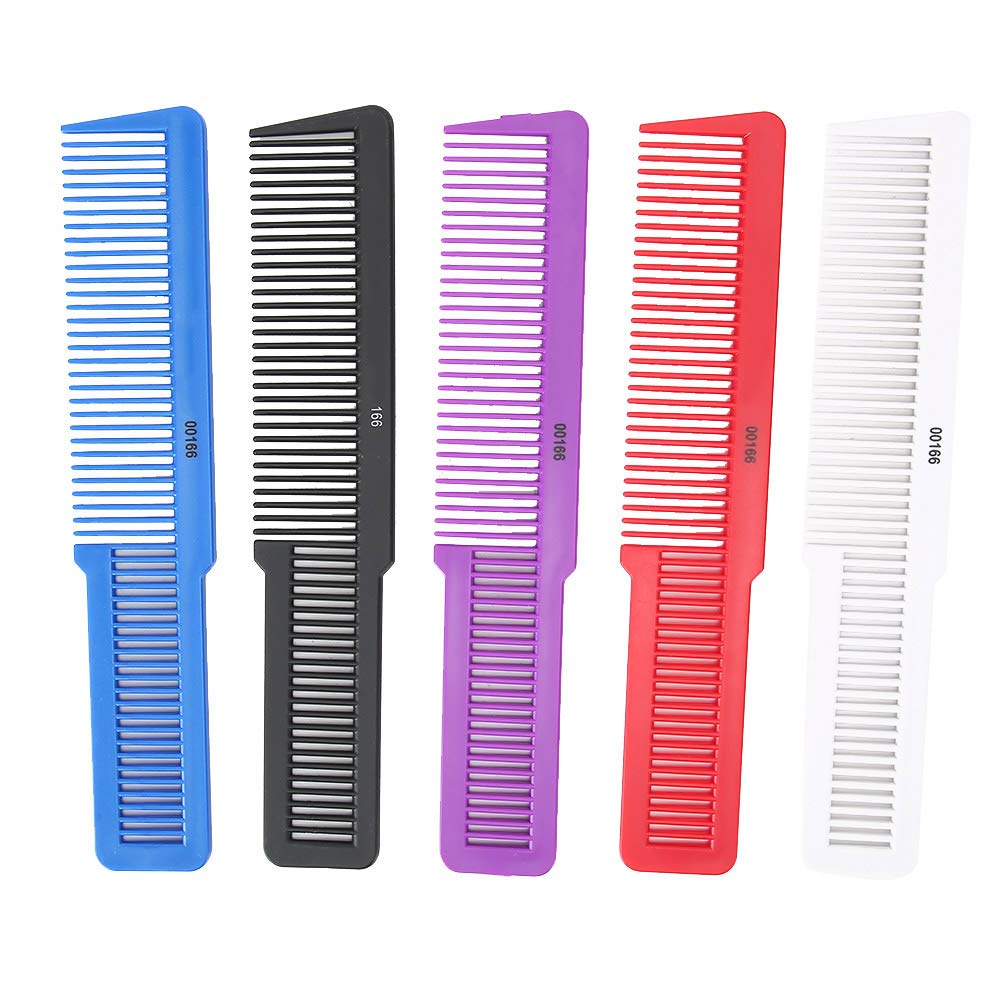 5Pcs Hair Oil Combs Professional Anti‑Static Pocket Salon Hairdressing Cutting Styling Flat Top Combs Barber Clipper Massage Tool