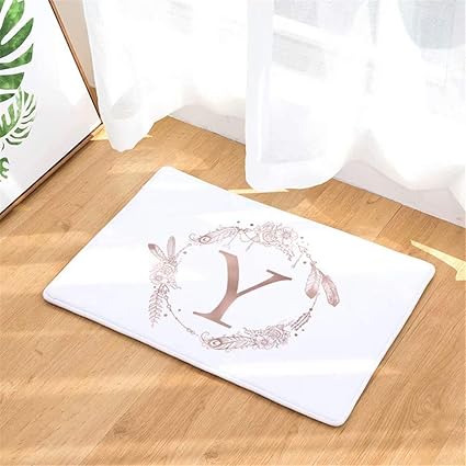 Patrón con Monograma Nombre y Letra Personalizados Entrada de tapete de