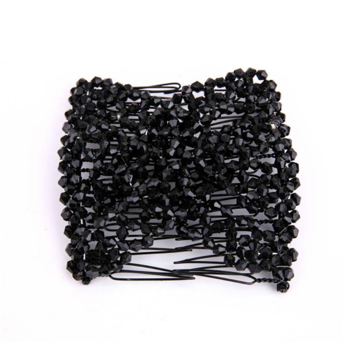 Elastic Double Combs with Plastic Flowers Hair Clips, Hair